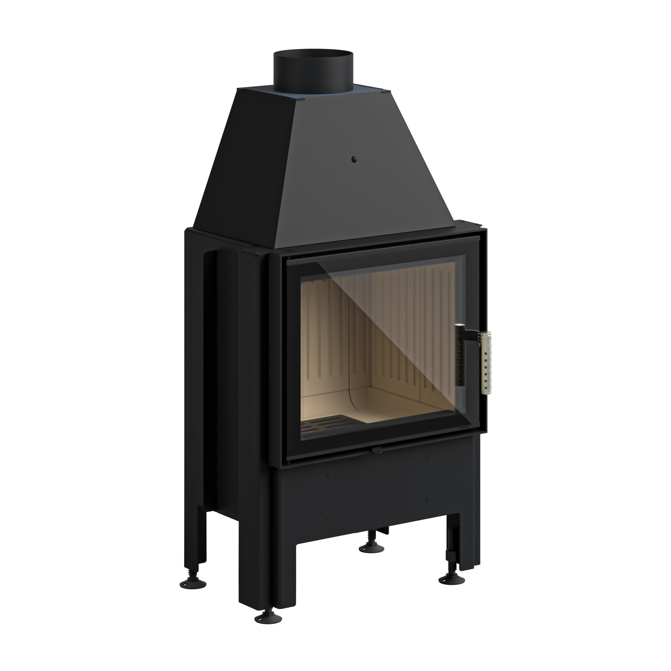 Zestaw kominek powietrzny stalowy KRATKI LUCY BLACK 12 kW Ø 200 z akcesoriami SM XTb - Zestaw kominek powietrzny stalowy KRATKI LUCY BLACK 12 kW Ø 200 z akcesoriami